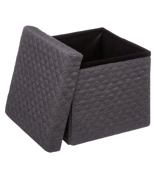 5 FIVE SIMPLY SMART - 2 en 1 Pouf et Coffre de rangement Gris foncé  31 x 31 cm - large