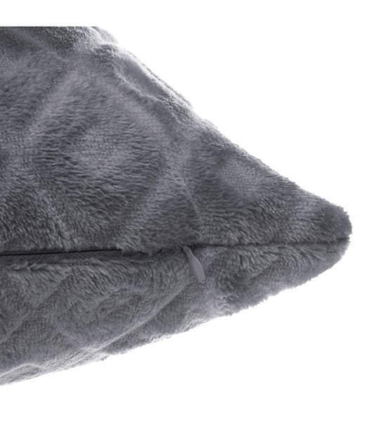 ATMOSPHERA - Coussin déhoussable Gris foncé motif en relief 40 x 40 cm - large