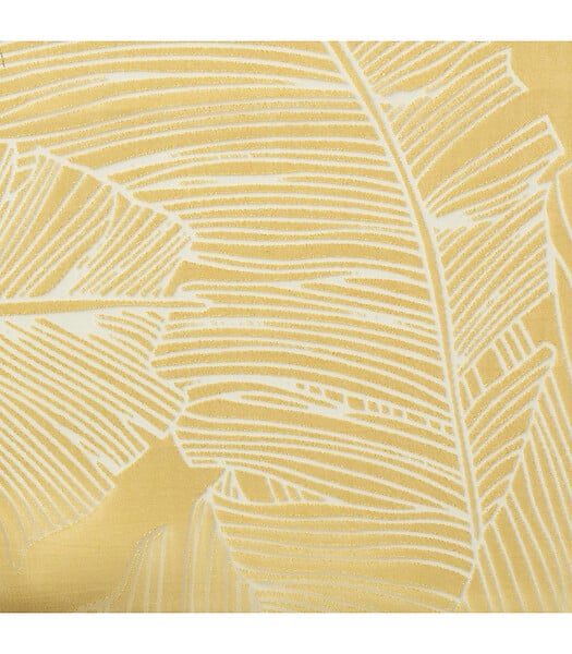 ATMOSPHERA - Voilage à œillets Ocre motif Feuille 140 x 240 cm - large