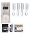 AIPHONE - Pack audio pour 4 logements encastré avec 4 combinés - Blanc - vignette