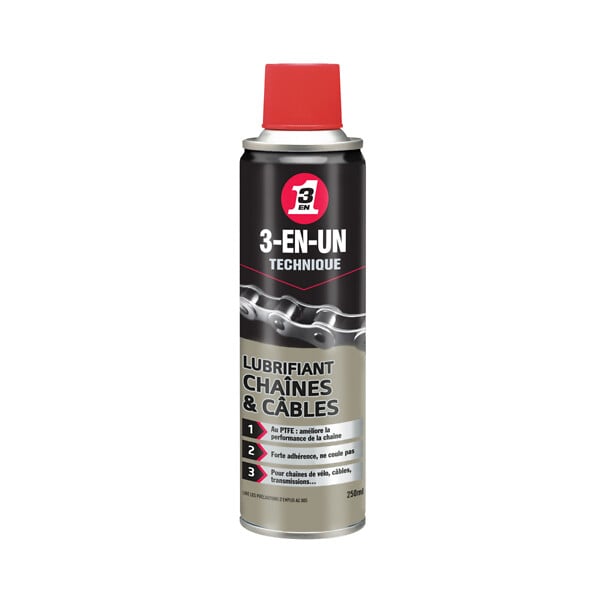 3-EN-UN - Lubrifiant Chaîne et Câbles 250ml - large