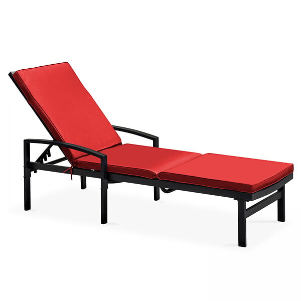 OVIALA - Coussin pour bain de soleil rouge 186 x 53 x 5 cm - Picchu - large