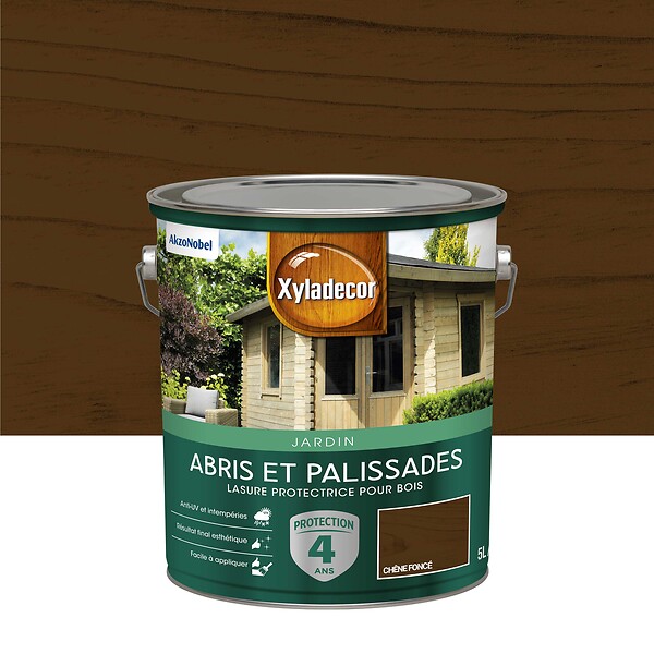 XYLADECOR - Lasure bois extérieur Abris et Palissades Chêne foncé 5L - large