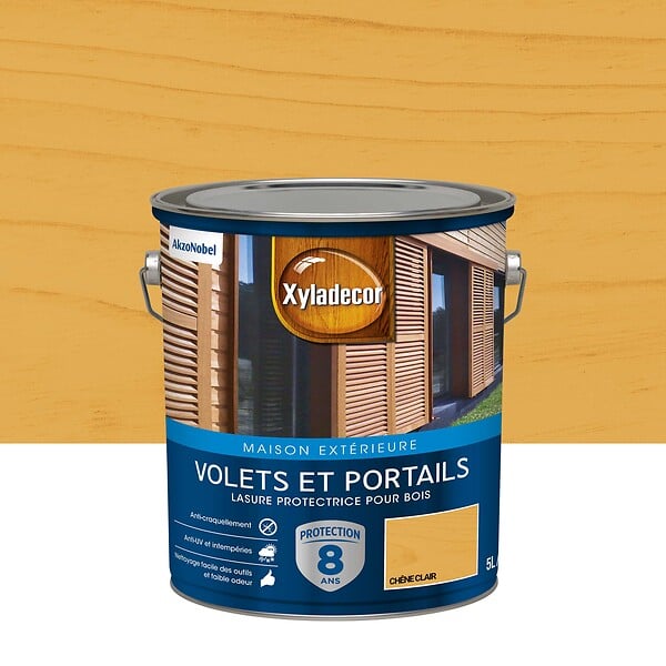 XYLADECOR - Lasure protectrice bois extérieur - Lin foncé - Satin - 5L - large