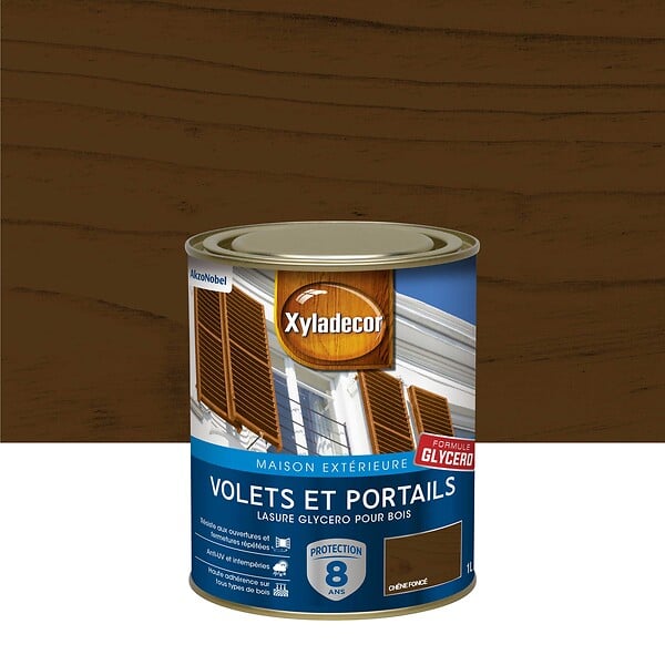 XYLADECOR - Lasure Bois Exterieur Xyladecor Volets Et Portails Satin ChêneFonce 1L - large