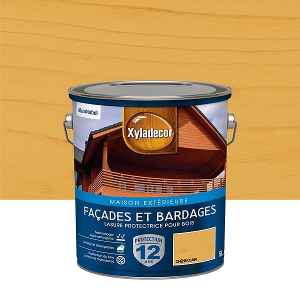 XYLADECOR - Lasure bois extérieure - Chêne clair - Satin - 5L - large
