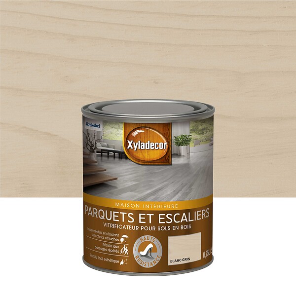 XYLADECOR - Vitrificateur parquet - Polyuréthane - Blanc Gris - 0,75L - large