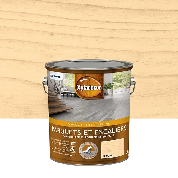 XYLADECOR - Vitrificateur parquet polyuréthane - Incolore - Mat - 5L - large