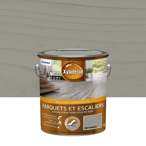 XYLADECOR - Vitrificateur parquet - Gris Tendance - Satin - 5L - large