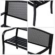 OUTSUNNY - Banc 3 places de jardin terrasse style contemporain 127L x 60l x 87H cm métal époxy anticorrosion noir - vignette