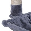 PAWHUT - Arbre à chat 3 griffoirs grattoirs sisal naturel plateforme hamac et boule suspendue dim. 50L x 36l x 70H cm peluche haute densité 220 g/m² gris - vignette