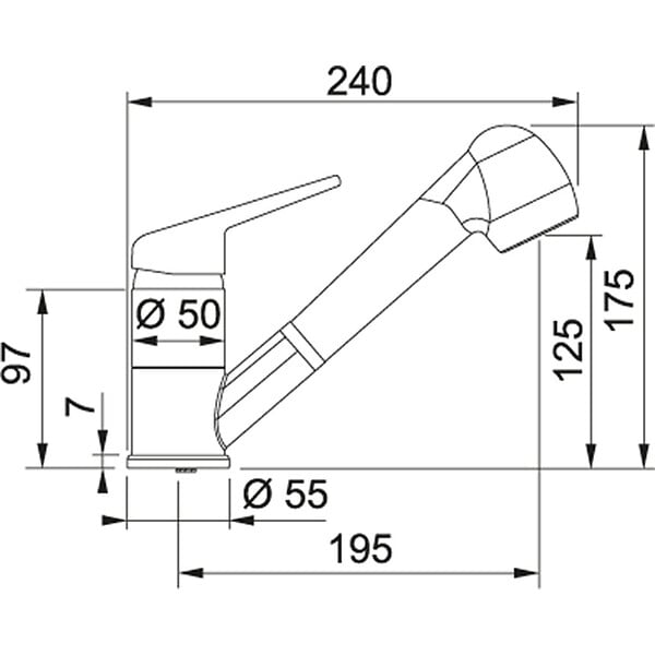 FRANKE - mitigeur évier avec douchette chromé - 379315 - large