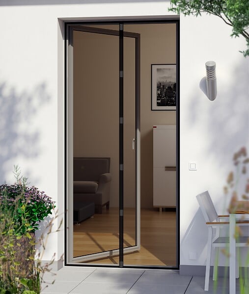 WINDHAGER - Rideau de porte magnétique noir 95x215cm - large