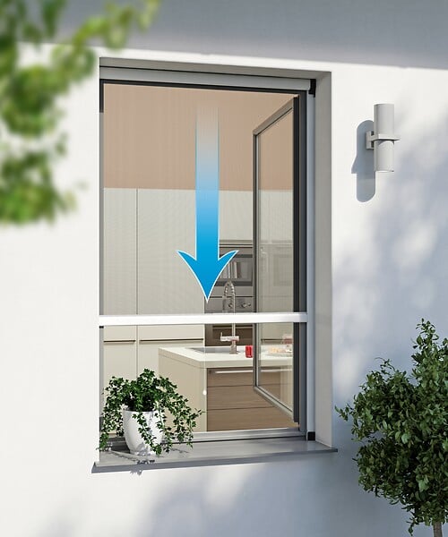 WINDHAGER - Enrouleur moustiquaire fenêtre - Aluminium - Blanc - 160x160cm - large