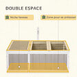 PAWHUT - Enclos pour tortue - parc pour tortue - maison pour tortue terrestre - enclos extérieur avec grillage - bois sapin gris blanc - vignette