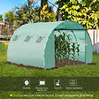 OUTSUNNY - Bâche de rechange serre tunnel 9 mÂ², bâche dim. 3L x 3l x 2H m PE anti-UV imperméable 6 fenêtres + porte enroulable zippée vert - vignette