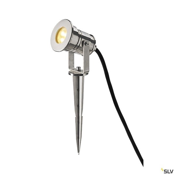 SLV - Projecteur extérieur inox SLV DASAR® PROJECTOR avec LED, 7W, 12/24V, 3000K, IP68, inox 316 - large