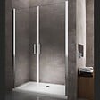 LANERI - Porte De Douche De 8 Mm Double Vantail Réversible Sur La Même Ligne  H.200 –  118,5-122,5 Cm - vignette