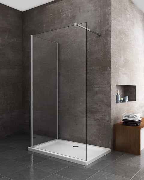LANERI - Parois De Douche De 8 Mm Type Walk-in Double Verre Angulaire Réversible H.200 –  78-80  + 108,5-110,5 Cm - large