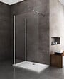 LANERI - Parois De Douche De 8 Mm Type Walk-in Double Verre Angulaire Réversible H.200 –  78-80  + 108,5-110,5 Cm - vignette