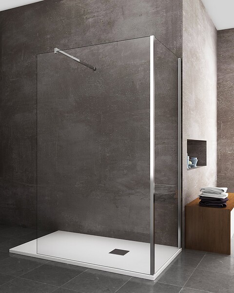 LANERI - Parois De Douche De 8 Mm Type Walk-in Double Verre Angulaire Réversible H.200 –  68-70 + 118,5-120,5 Cm - large
