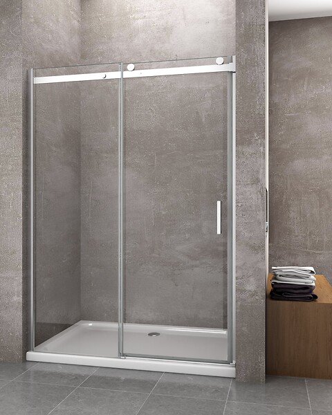 LANERI - Porte De Douche De 8 Mm Pour Installation En Niche H.190 Avec Ouverture Coulissante Et Rèversible – 140 Cm - large