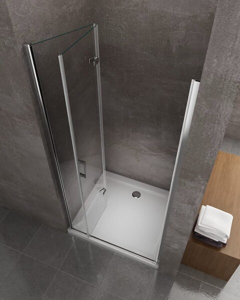 LANERI - Porte De Douche 6 Mm Pliante Pour Installation En Niche - 58-61,5 - large