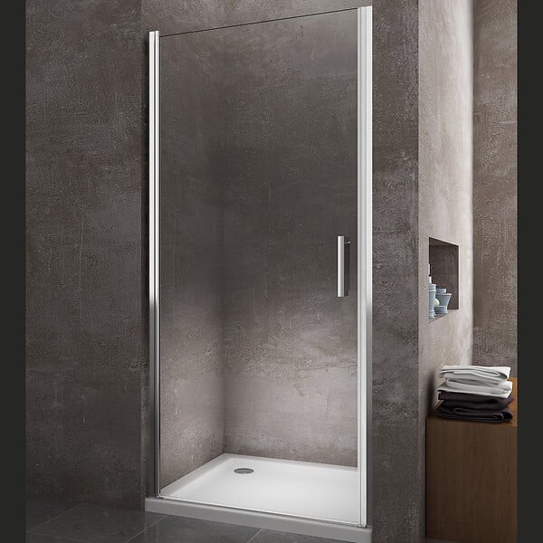 LANERI - Porte De Douche De 8 Mm À Battant Pour Installation En Niche H.200 Réversible – 74-78 Cm - large