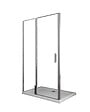 LANERI - Porte De Douche De 6 Mm Avec Un Petite Paroi Et Une Porte À Battant Dans La Même Ligne – 97-100 Cm - vignette