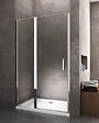 LANERI - Porte De Douche De 6 Mm Avec Un Petite Paroi Et Une Porte À Battant Dans La Même Ligne – 97-100 Cm - vignette