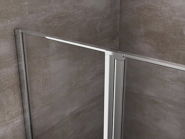 LANERI - Porte De Douche De 6 Mm Avec Un Petite Paroi Et Une Porte À Battant Dans La Même Ligne – 97-100 Cm - large