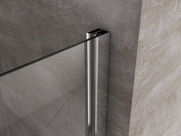 LANERI - Porte De Douche De 6 Mm Avec Un Petite Paroi Et Une Porte À Battant Dans La Même Ligne – 97-100 Cm - large