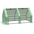OUTSUNNY - Mini serre de jardin serre à  tomates dim. 180L x 90l x 90H cm acier PE haute densité 140 g/mÂ² anti-UV 2 fenêtres zippées enroulables vert - vignette