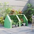 OUTSUNNY - Mini serre de jardin serre à  tomates dim. 180L x 90l x 90H cm acier PE haute densité 140 g/mÂ² anti-UV 2 fenêtres zippées enroulables vert - vignette
