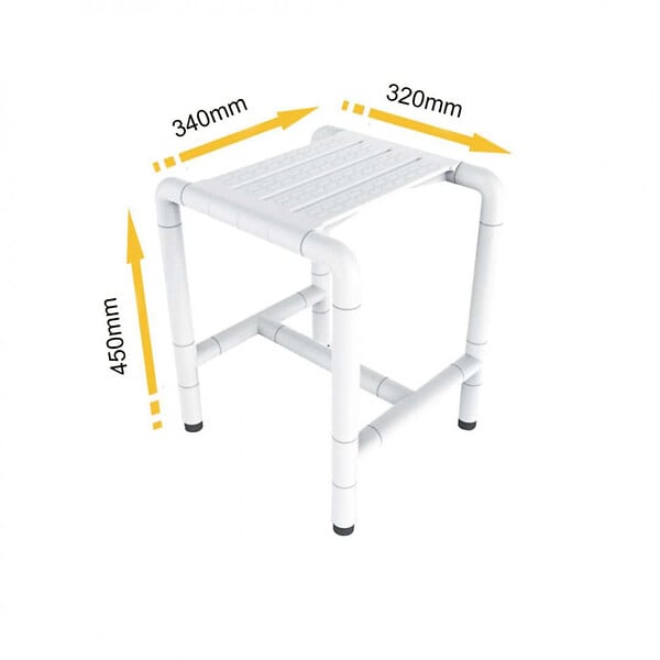 EDM - Siège de douche mobile inox - extérieur polyamide antibactérien 4 pieds - large