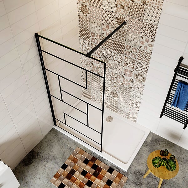 AICA SANITAIRE - AICA paroi de douche 70x200cm paroi de douche à l'italienne en 8mm verre anticalcaire style moderne avec barre de fixation noire 90cm - large