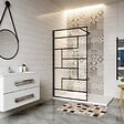 AICA SANITAIRE - AICA paroi de douche 70x200cm paroi de douche à l'italienne en 8mm verre anticalcaire style moderne avec barre de fixation noire 140cm - vignette