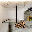 AICA SANITAIRE - AICA paroi de douche 90x200cm paroi de douche à l'italienne en 8mm verre anticalcaire style moderne avec barre de fixation noire 140cm - vignette