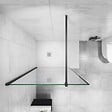 AICA SANITAIRE - AICA paroi de douche noire 100x200cm paroi de douche à l'italienne en 8mm verre anticalcaire avec barre de fixation noire 90cm en carré - vignette