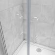 AICA SANITAIRE - AICA porte de douche battante 90x180cm profilé blanc en 5mm verre anticalcaire porte de douche Hauteur 180cm Installation en niche - vignette