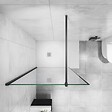 AICA SANITAIRE - AICA paroi de douche noire 120x200cm paroi de douche à l'italienne en 8mm verre anticalcaire avec barre de fixation noire 90cm en carré - vignette