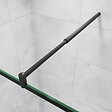 AICA SANITAIRE - AICA paroi de douche noire 80x200cm paroi de douche à l'italienne en 8mm verre anticalcaire avec barre de fixation noire extensible en cylindrique - vignette