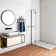 AICA SANITAIRE - AICA Paroi de douche pivotante 117cm en verre anticalcaire paroi de douche hauteur 190cm, porte-serviette - vignette