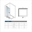 AICA SANITAIRE - AICA Paroi de douche pivotante 97cm en verre anticalcaire paroi de douche hauteur 190cm, porte-serviette - vignette