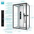 AURLANE - Cabine de douche 115x90x210 cm avec receveur + bonde 90mm + Grille linéaire - FACTORY 2 - vignette