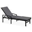 OVIALA - Coussin bain de soleil polyester gris 186x53x5 cm - Picchu - vignette