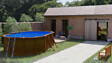 GRE - Piscine ovale acier 6,34m x 3,99m x H.1,22m - imitation bois - vignette