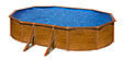 GRE - Piscine ovale acier 6,34m x 3,99m x H.1,22m - imitation bois - vignette