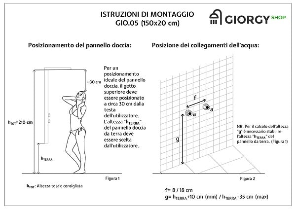 LANERI - Colonne De Douche Hydromassage Avec Quatre Fonctions En Acier Inox Brossé - large