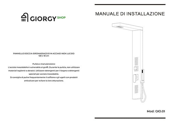LANERI - Colonne De Douche Hydromassage Avec Trois Fonctions En Acier Brillant - large